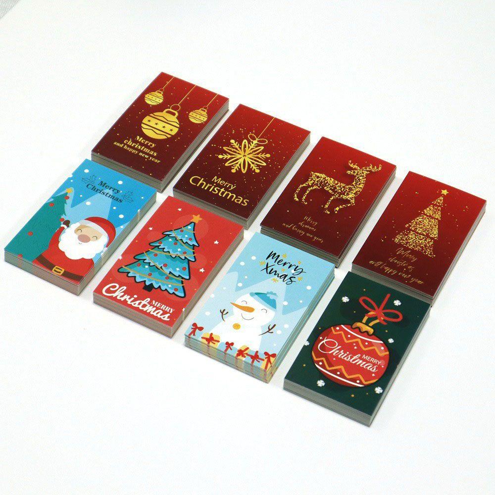 Insert Santa Claus Snowman Greeting Postcard Merry Christmas Card Message Note Cards Happy New Year
