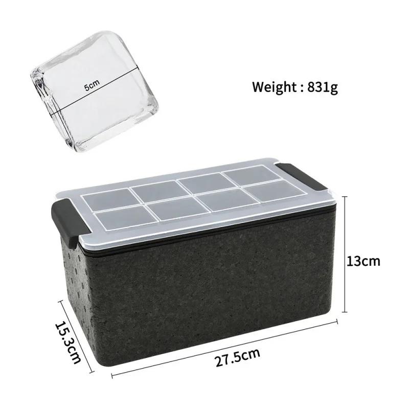 1 Pc Clear Ice Maker Square Tray Make 8/4 Big Square Crystal Maker for Cocktails Ice& Ice-Cream Tool Kitchen Bar Tools & Gadgets