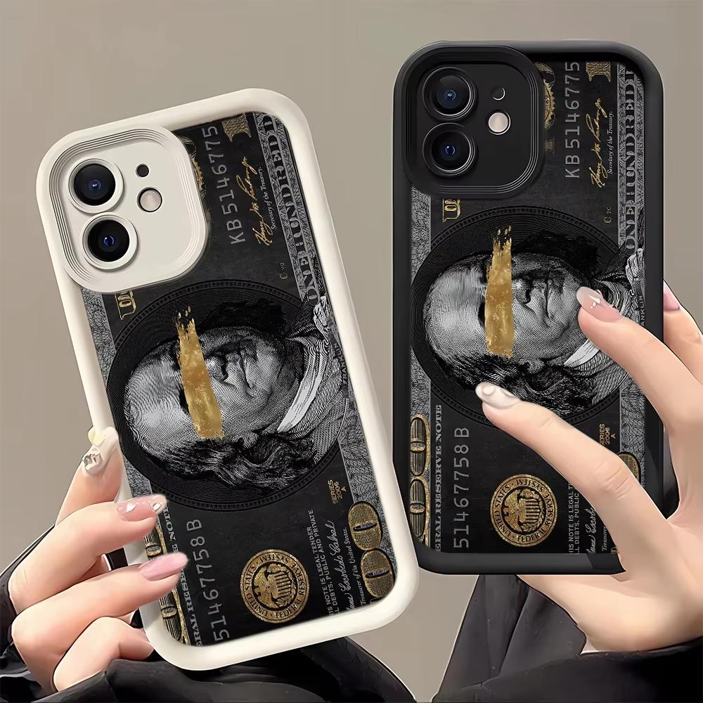 Black Dollars Full-Coverage Phone Case for Samsung Galaxy A56 A55 A36 A35 A26 A25 A15 5G A24 A23 A22 A52 A52S A71 A72 4G Cover