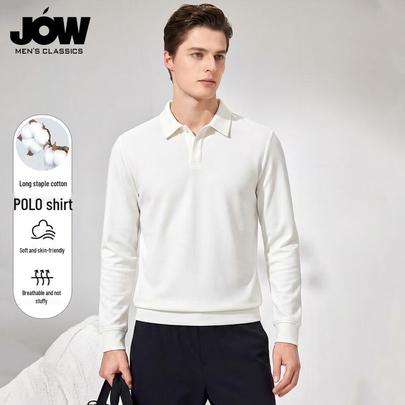 JOW Men s Cotton Stretch Solid Long Sleeve Polo Shirt XL/52