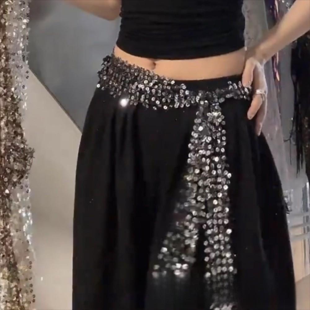 Shiny Sequin Waist Scarf Adjustable Waist Chain  Festival Wear Dance Performance Accessories