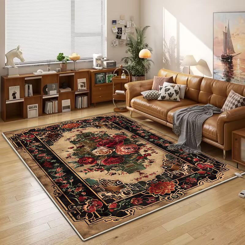 Vintage Persischer Luxus Teppich für Wohnzimmer Dekoration Teppiche Große Fläche Schlafzimmer Waschbarer Teppich Rutschfest Sofa Couchtisch Matte