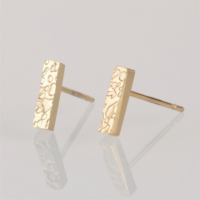 Korean Style Titanium Steel Geometric Earrings - European & American Stainless Steel Stud Jewelry.