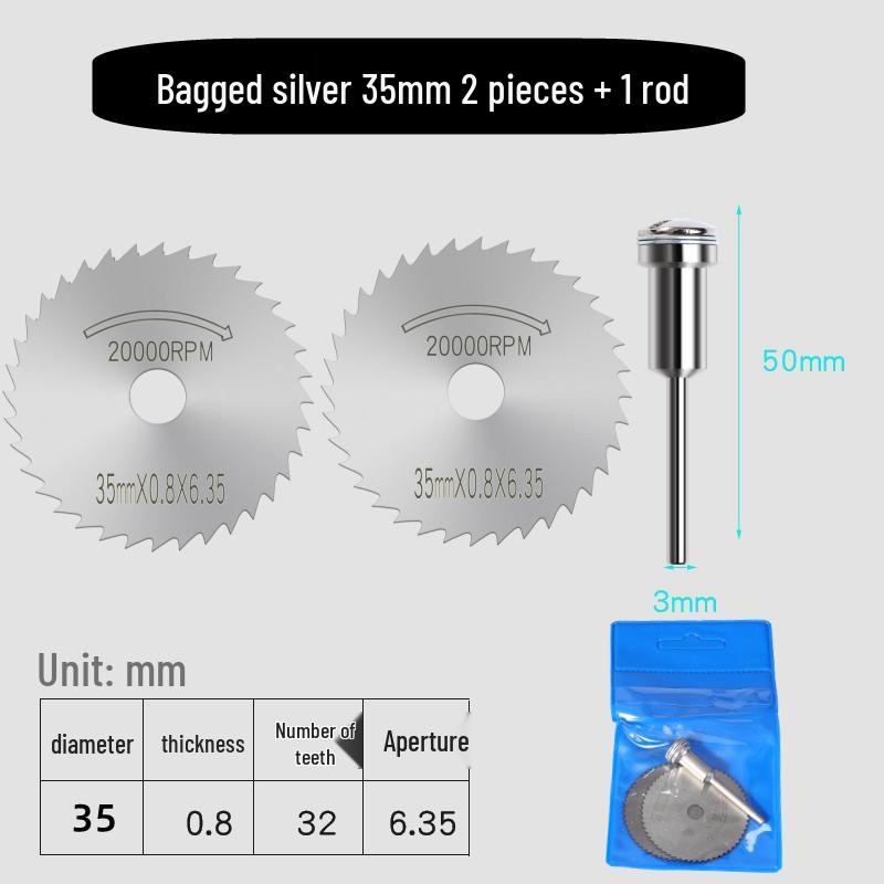 High-Speed Steel Circular Saw Blade Set for Wood, Plastic & Metal - Miniature Size for Hand Drills & Electric Grinders