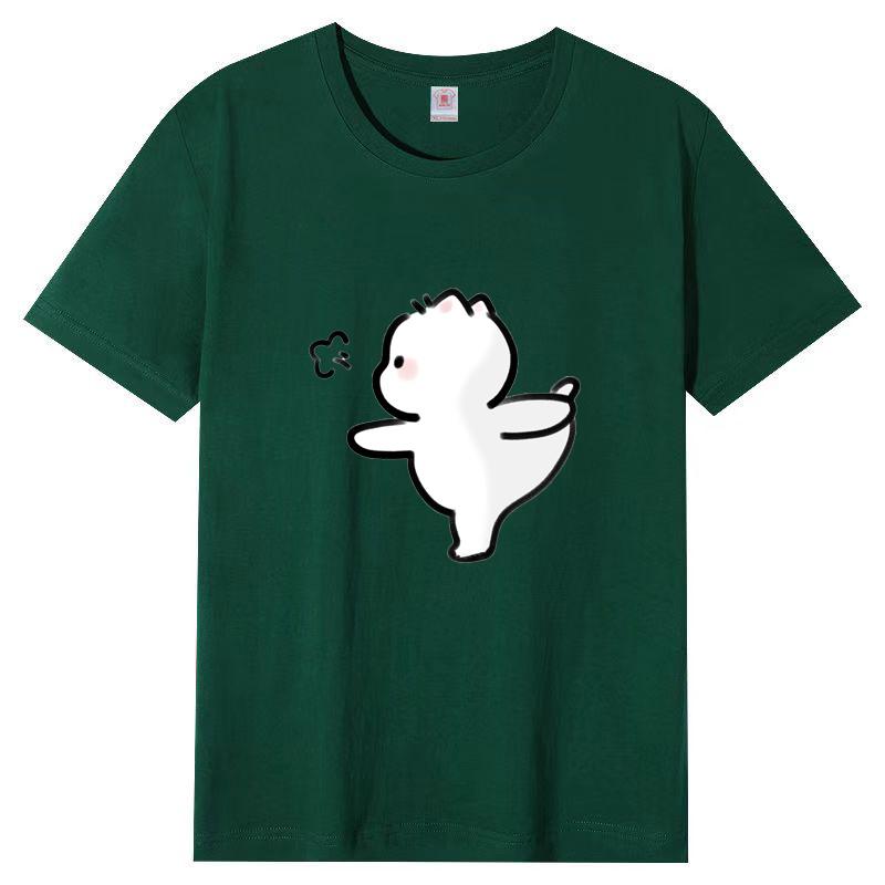 

Женская летняя популярная футболка с короткими рукавами из хлопка, дышащая, свободная футболка с принтом, повседневная 3XL