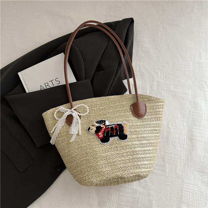 Beach Tide Niche Casual Women's Spring Commuting Large-capacity Straw Woven Bag Women's Shoulder Tote Bag