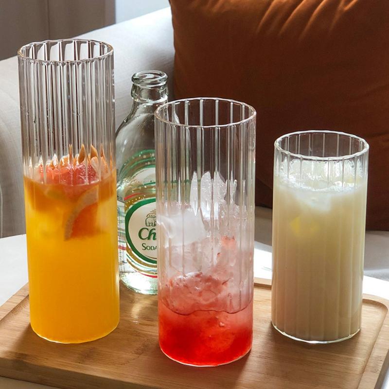 Clear Glass Cups Reusable Drinking Cup Iced Coffee Mug Summer Cold Water Bottle Cocktail Whiskey Beer Cups Flower Vases