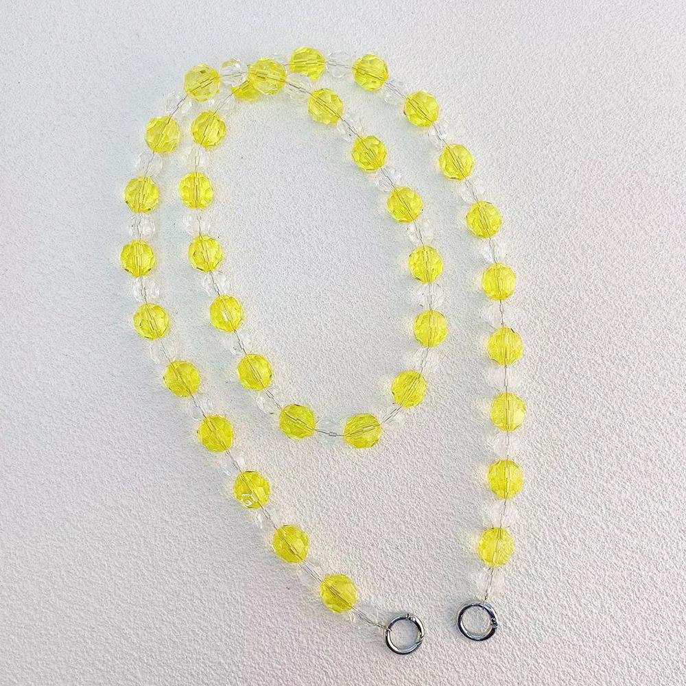 

INS style new summer retro crystal beaded anti-lost portable diagonal span hand carry fashion chain mobile phone chain жёлтый
