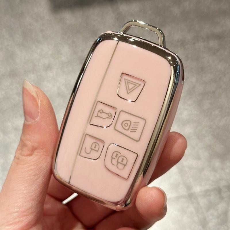 Key Fob Cover with Keychain for Land Rover LR4 Range Rover Sport Evoque Jaguar XF XJ XJL F-pace