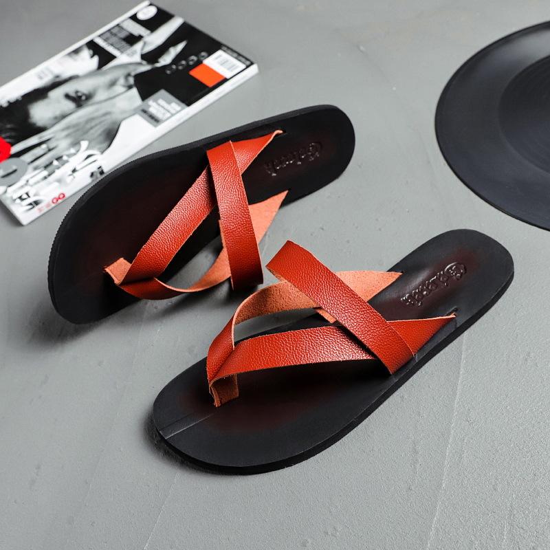 Sommer Herren Hausschuhe personalisiert vielseitig schwarz koreanische Version trendige Strand Römersandalen Herren 2025 Zehensandalen