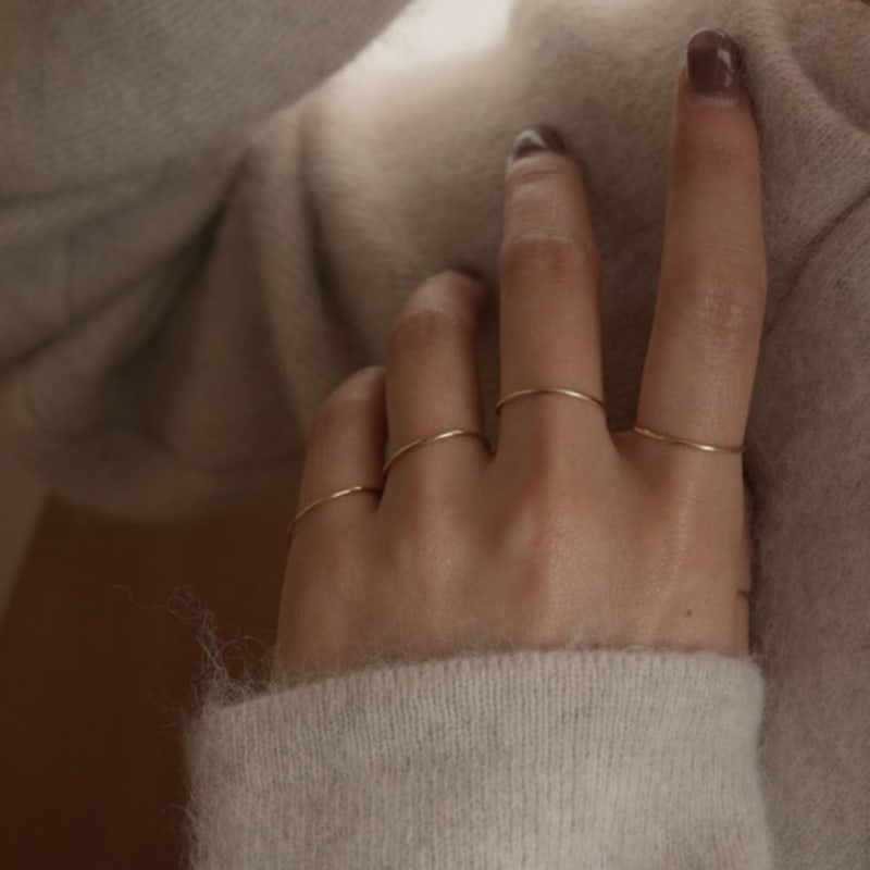 Youngglow 14k Layerd Slender Ring