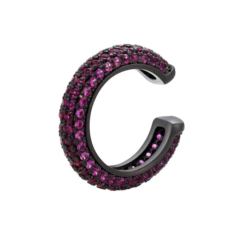 Bead Buckle Jewelry Micro-Inlaid Colored Diamond Ear Bone Clip Color Zirconium Simple Ear Clip Earrings Copper 18K Gold-Plated Ve131