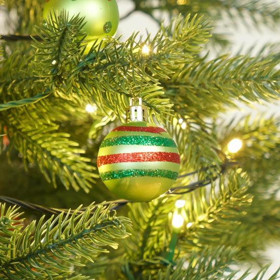 Yousheng 50 Pcs Christmas Balls Ornaments 1.6" Small Shatterproof Plastic Baubles Red Green Xmas Tree Hanging Balls Decoration for Tree Wreath Garland