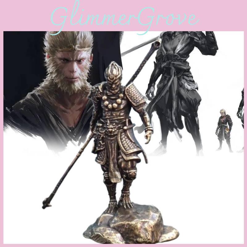 Stunning Black Wukong Mini Statue Crafted From Durable Copper For Collectors
