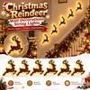 Selbstklebende Weihnachtsrentier Wanddekorationen Lichterkette Fensterdekoration