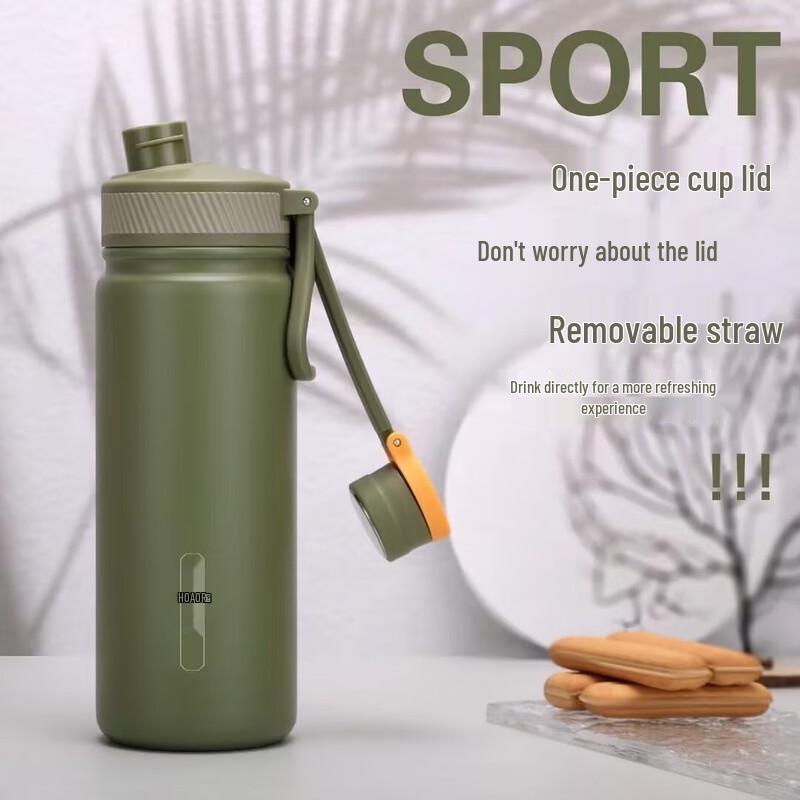 HOAOR Stainless Steel Insulated Straw Bottle with Handle