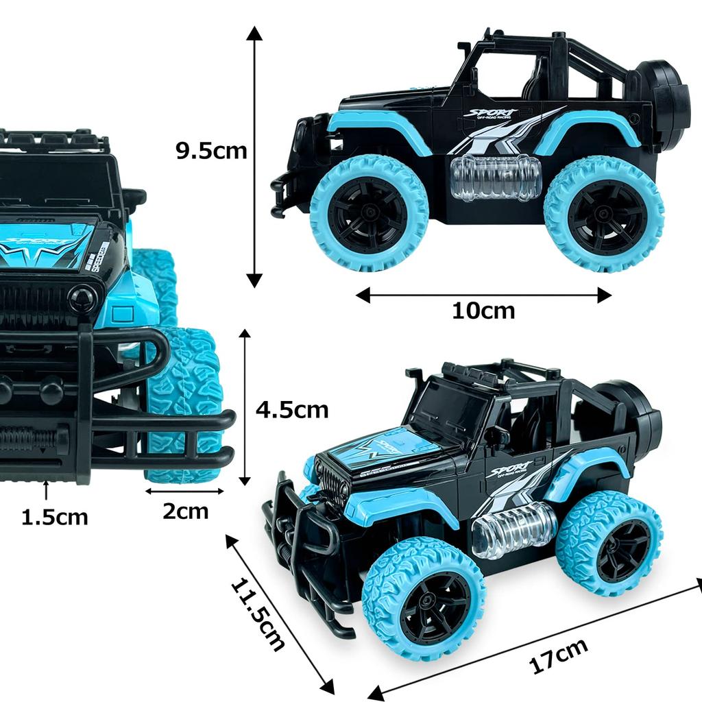 Maßstab RC Jeep Stunt Car mit Seitenfernbedienung Groß für Grundschulgeschenk 2,4 GHz 1/20 Offroad Lichter, Steuerung, Reifen, Anfänger, Jungen, Schüler,
