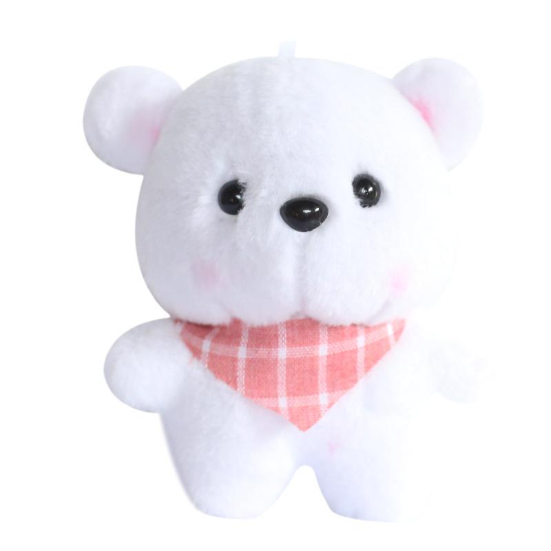 New Cute Plaid Scarf Bear Cartoon Plush Key Pendant Bear Animal Ornament Bag Accessories