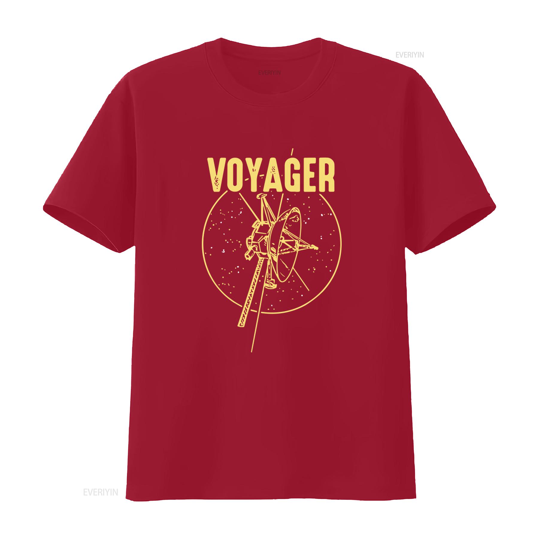 Voyager 1 2 Space Probe Solar System Astronomy Spaceflight T Shirt for  vintage Washed Soft Casual Unisex Top For Everyday Wear S