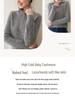 Women's Retro High-Neck Cashmere Sweater - Half-Zip, Loose-Fit for Autumn/Winter.