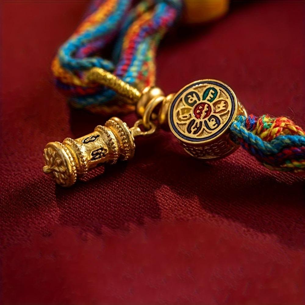 Woven Buddhist Bead Bracelet - A unisex hand-woven rope bracelet.