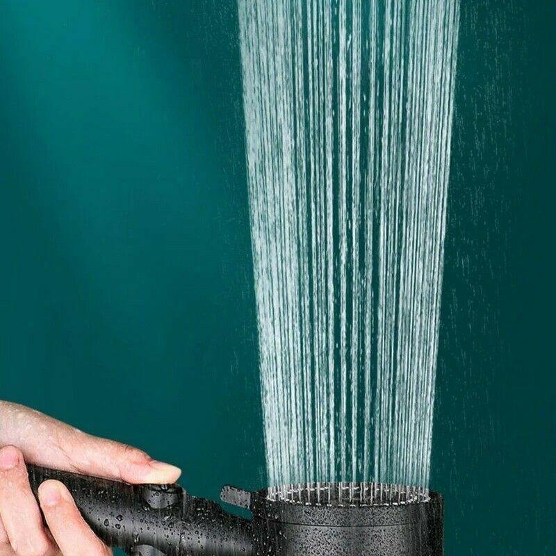 Duschkopf, wassersparend, schwarz, 5 Modi, verstellbare Hochdruckdusche, Ein-Tasten-Stopp-Wassermassage