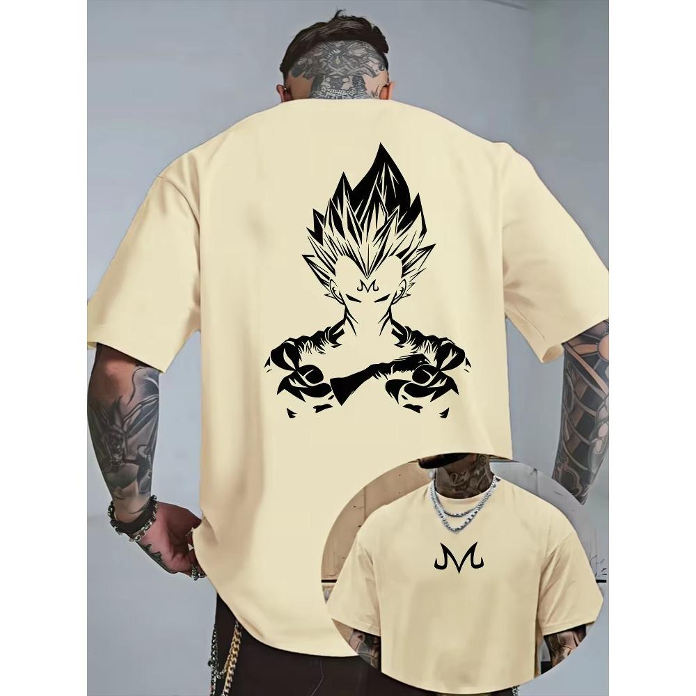Hot Sale Bandai Dragon Ball Z Majin Vegeta Minimalist Print T-shirt Unisex Harajuku Oversized T-shirt Casual Loose Short Sleeve Crew Neck Summer Tops