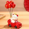 Wealth Attracting Balloon Kitten Figurine, Colorful Resin Desktop Ornament for Home and Offices Desktop Disaplay Ornament