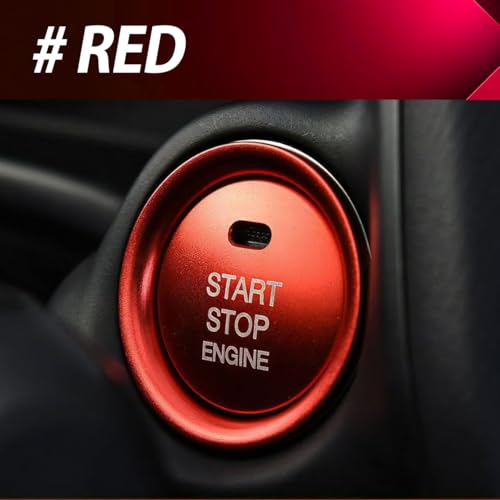 SKYBELL Engine Start Starter Button Cover Ring 2-piece Set for Mazda Cx-3 Cx-4 Cx-5 Atenza and Others (Red)