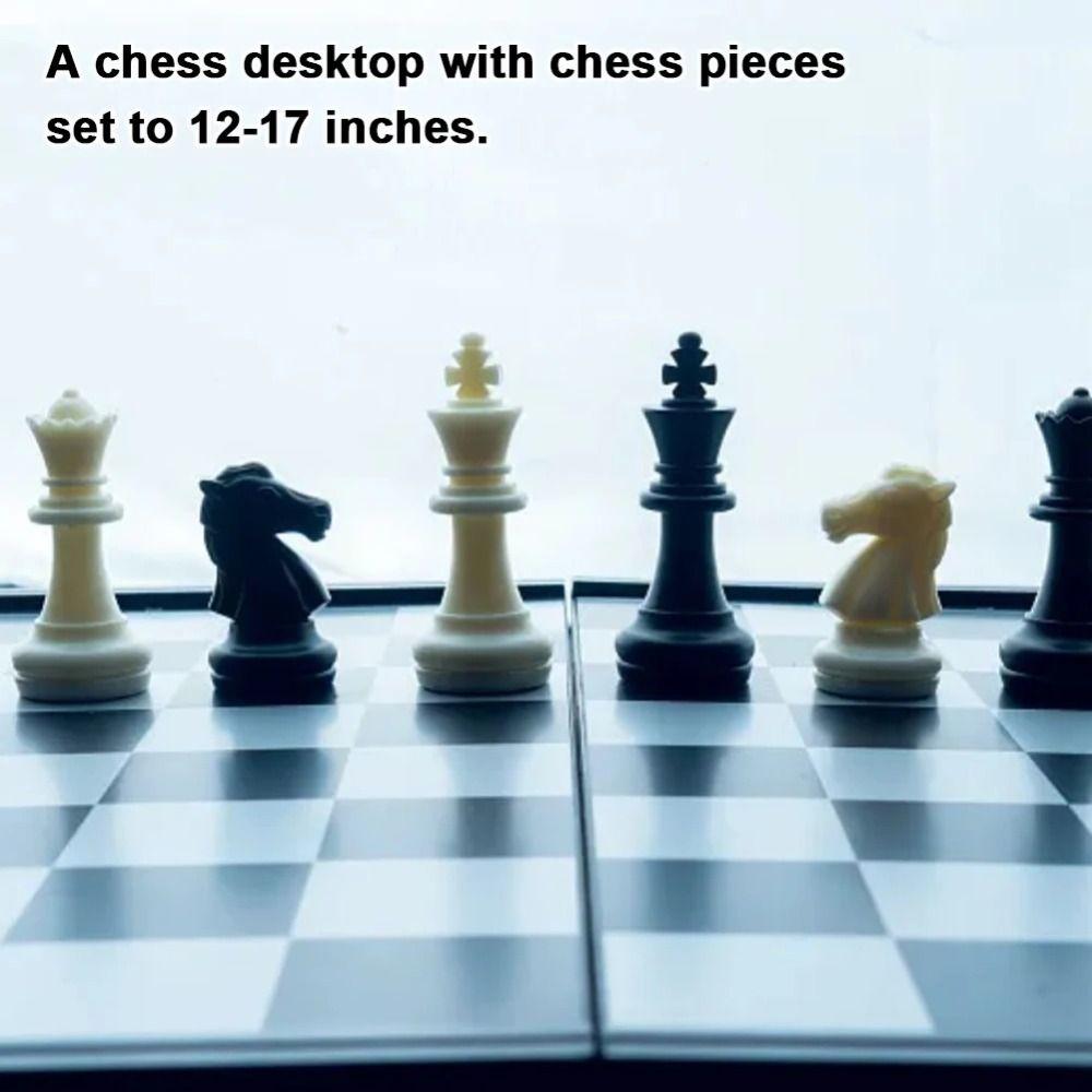 32PCS Delicate Black White Chess International Chess Game Word Chess Set  Standard Tournamen