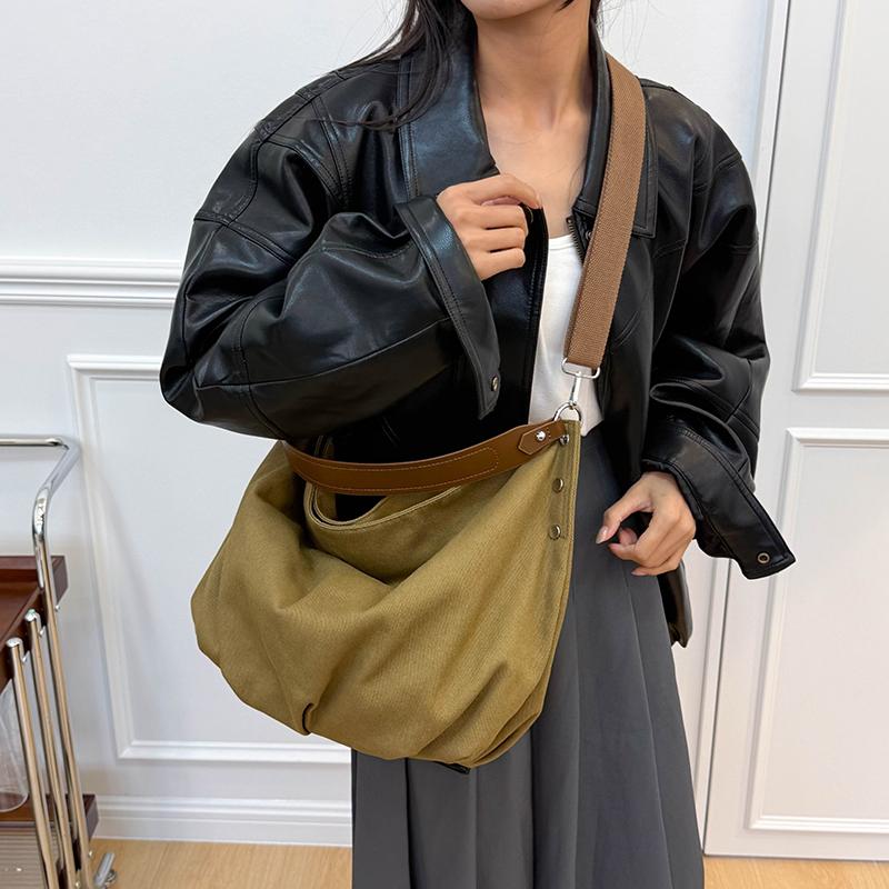 CANVAS Solid Color Zipper Casual Tote 2026 Classic Simple Versatile Shoulder Bags Four Seass Daily Commute Women's Handbags