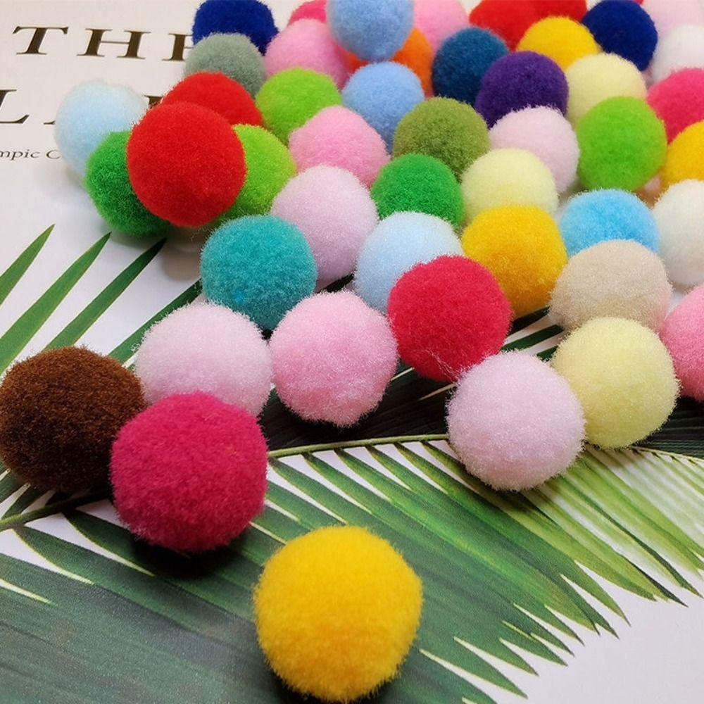 

100 Pcs Candy Colors Pompom Fur Balls Chrismas Colors DIY Plush Ball DIY Pom Pom Ball Wedding style 10