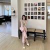 2024 Summer Arrival: Women's Shrimp Pink Tulle Linen Wide-Leg Long Pants