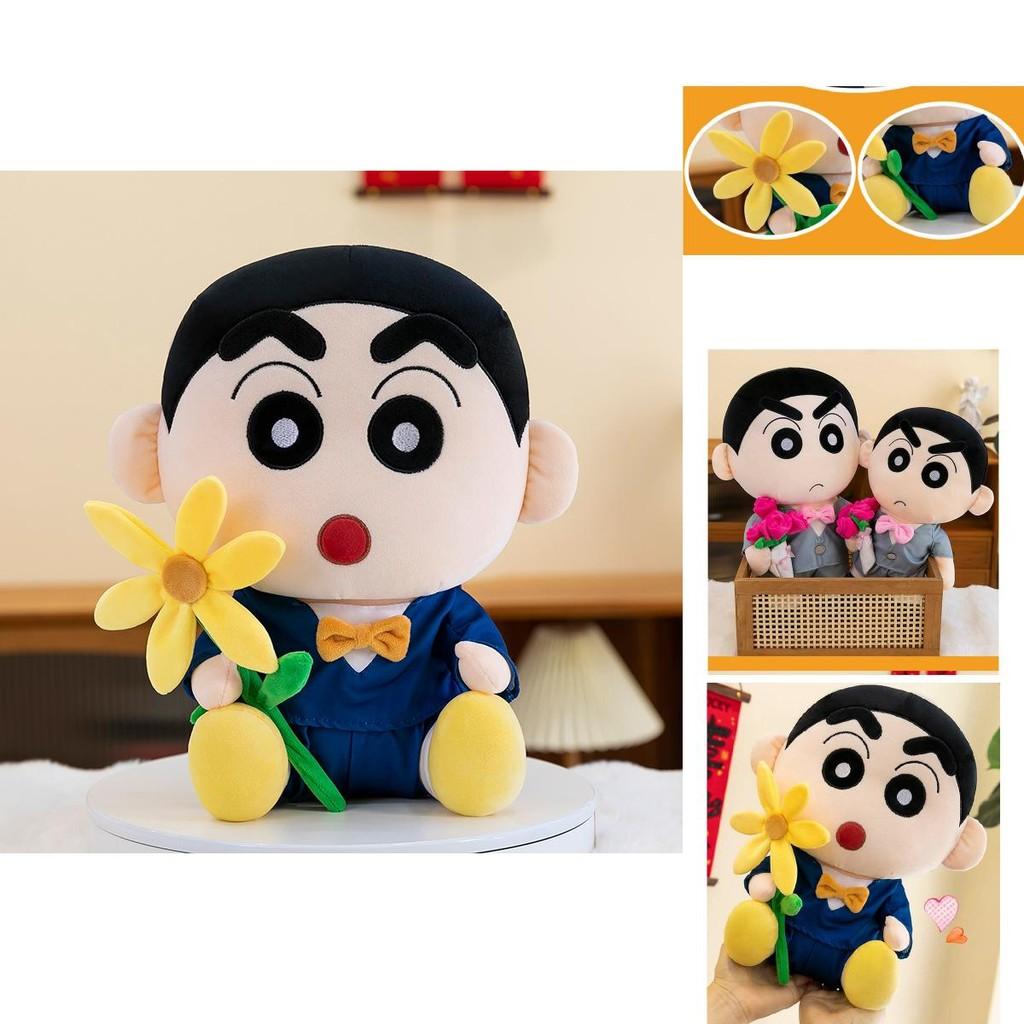 Adorable Blue And Gray Crayon Shin-chan Plush Toy Doll Soft Cushion For Kids