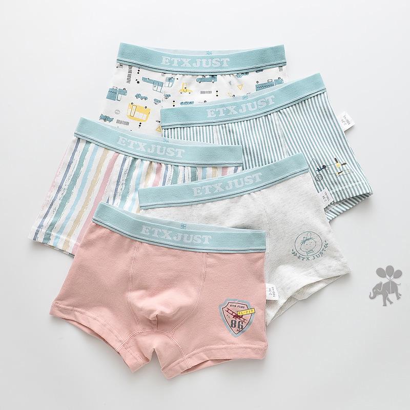 ETX Boys' Mid-Waist Boxer Briefs - Class A, Solid Color, Baby To Big Kids, Comfortable Four-Corner Shorts