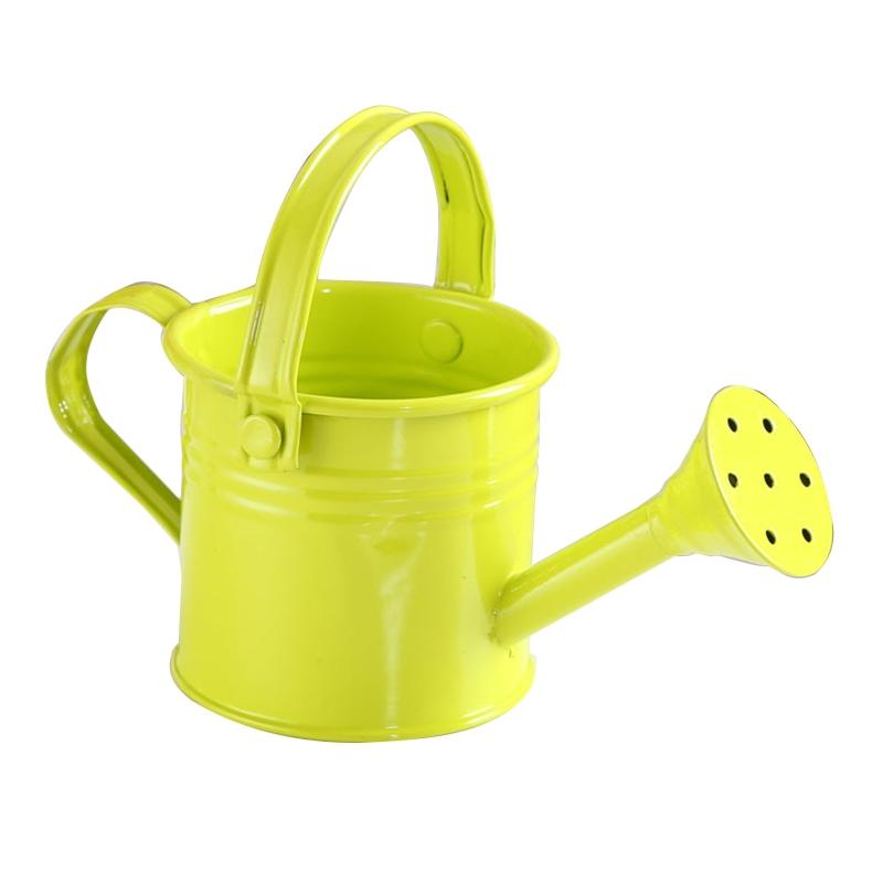 Mini Gardening Water Pot with Handle Tote Candy Color Metal Planting Pot for Kids Small Portable Indoor Watering Dropshipping