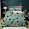 Christmas Duvet Cover Merry Christmas Tree Stockings Green Background Twin Bedding Set Double Queen King Polyester Qulit Cover