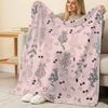Cat Series Soft Plush Flannel Blanket – Cozy Warm Skin-Friendly, Heart Paw Print Design for Home, Dorm, Christmas & Halloween