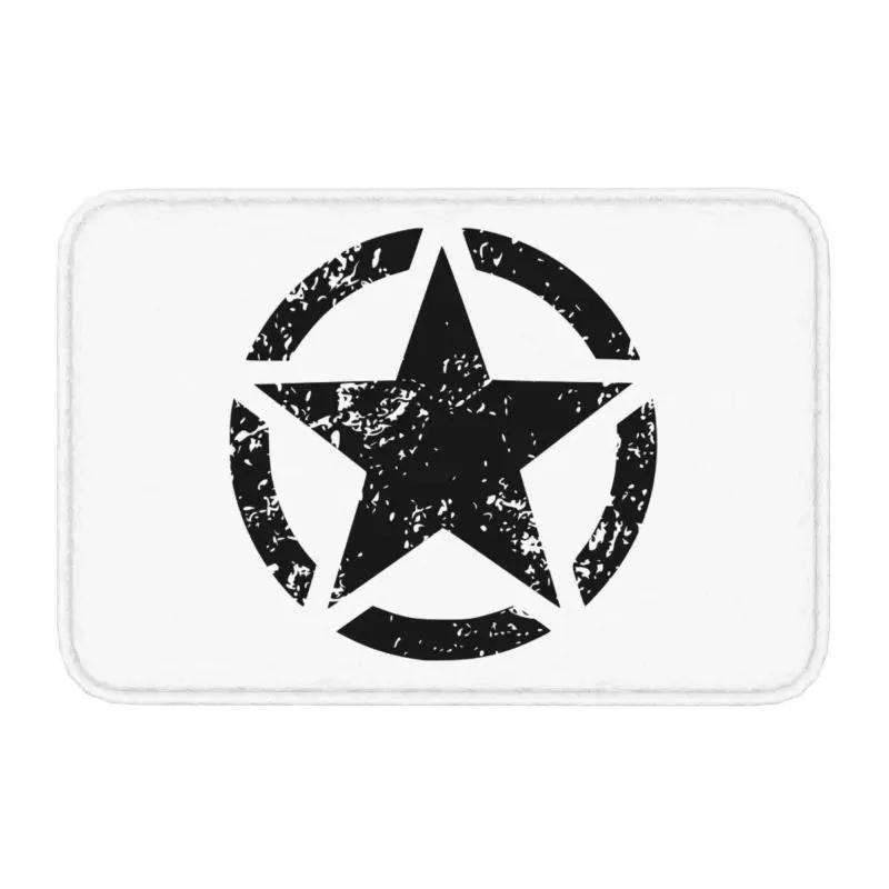 

America Tactical Army Military Star Doormat Non-Slip Kitchen Bathroom Mat Toilet Floor Door Entrance Carpet Rug 40x60cm