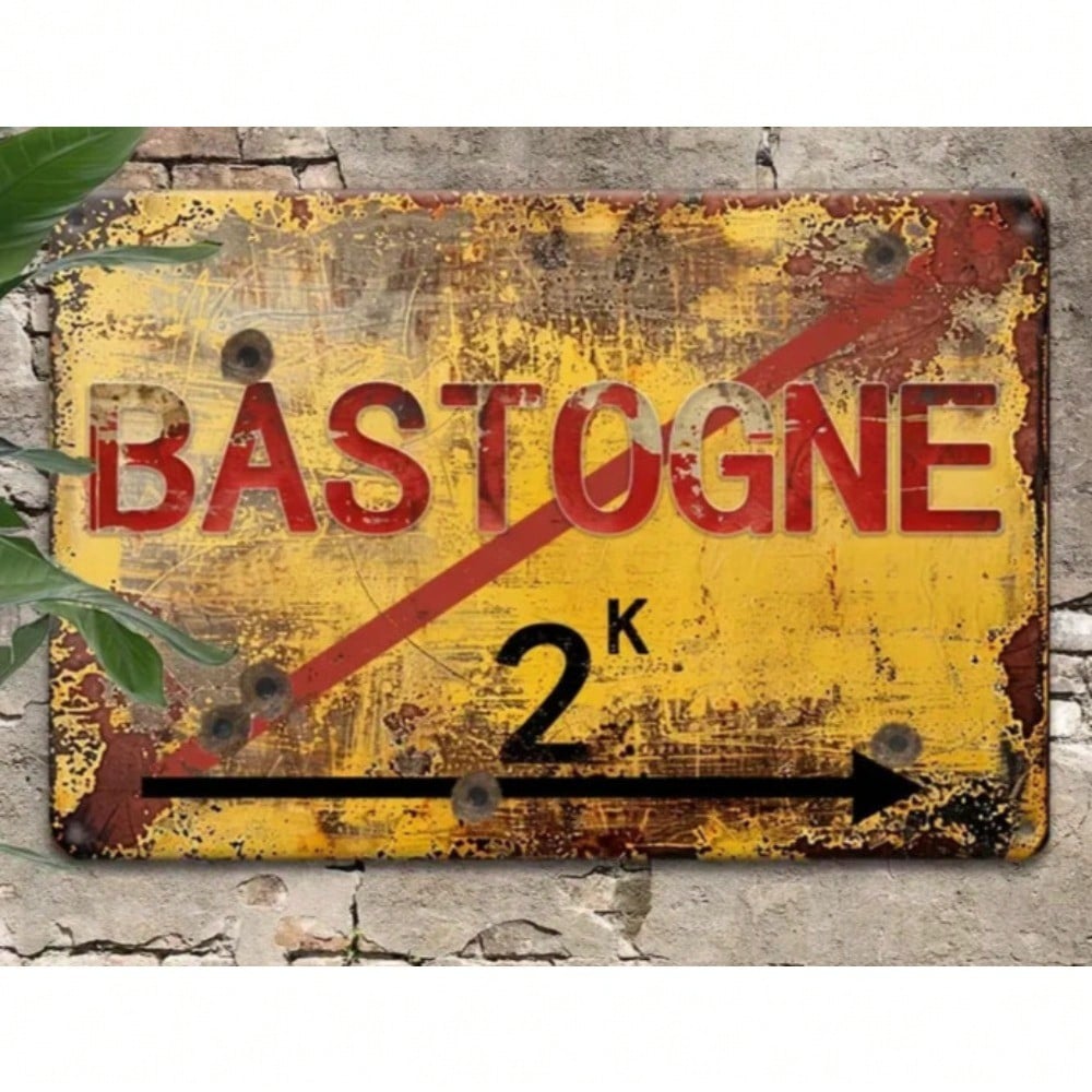 Vintage WWII Metal Tin Sign Battle of The Bulge 8x12 Inch Retro Wall Decor Outdoor 20x30