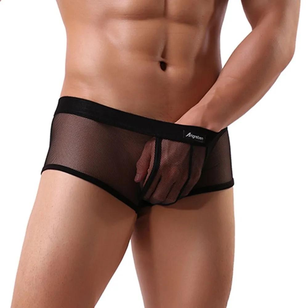 Men Sexy Underwear Letter Printed  Shorts Bulge Pouch Underpants