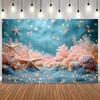 Sparkling Underwater Backdrop Starfish Shells Romantic Ocean Theme Baby Shower Birthday Party Home Decor Photography Background6