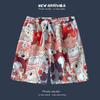 Men's Casual Loose Fit Five Point Shorts Trendy Floral Beach Vacation Couple Shorts Comfortable Versatile Summer Bottoms