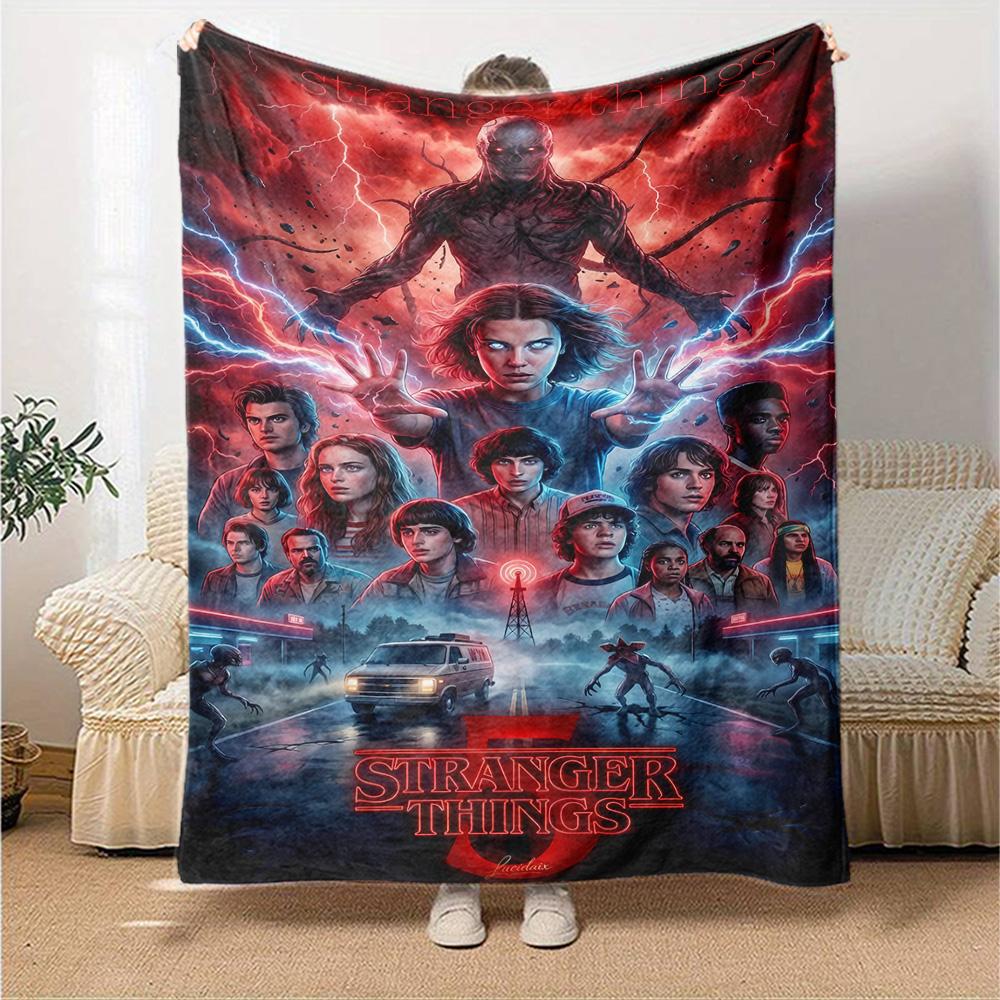Stranger Things Blanket Warmthful Decor Suitable for Livingroom Office Chair Picnics for All Seasons Playful Design