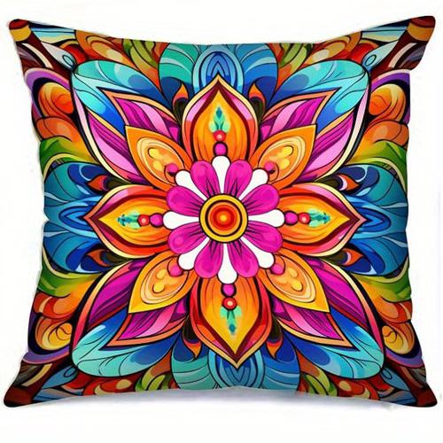 

Домашний Декор Красочный Узор Мандалы Цифровая Печать Наволочки с Узором Наволочка Подходящая для Дивана Спальни Автомобильная Подушка 40x40cm 16x16in