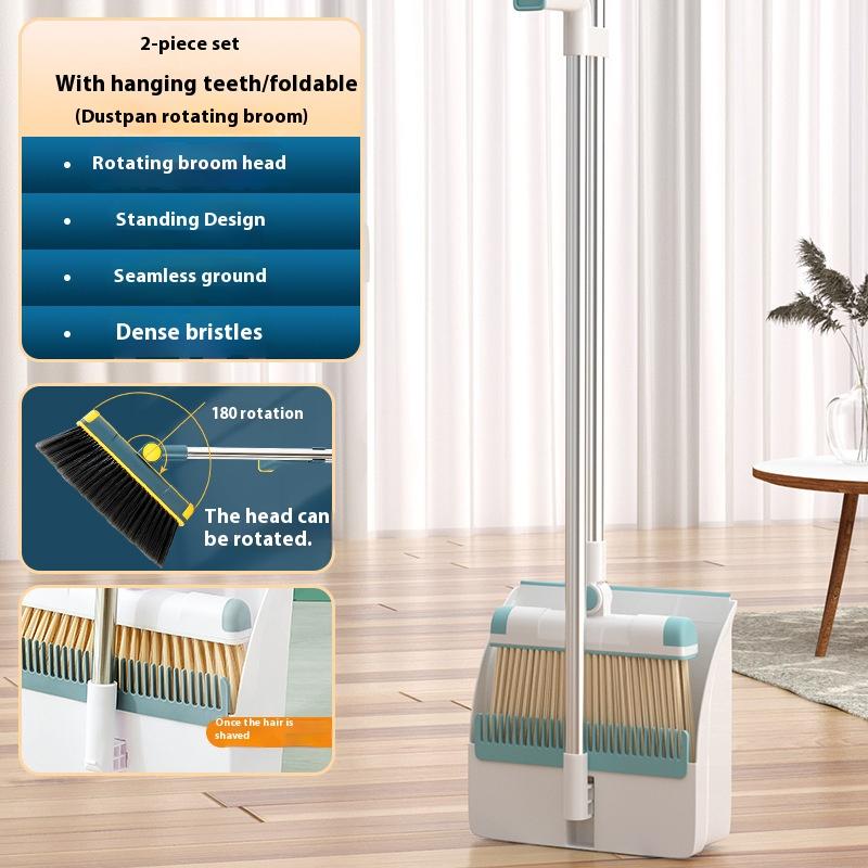 

Broom and Dustpan Set with Collapsible Stainless Steel Handle - Soft bristles for hard floors A must have for the living room!