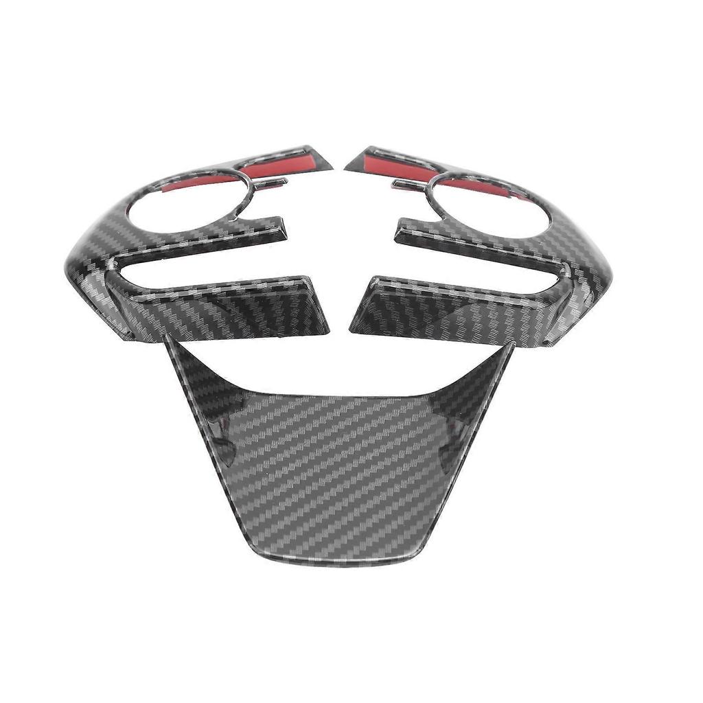 3pcs Steering Wheel Frame Cover Control Button Trim Set Fit for Harrier Venza XU80 2020 2021Carbon Fiber Texture