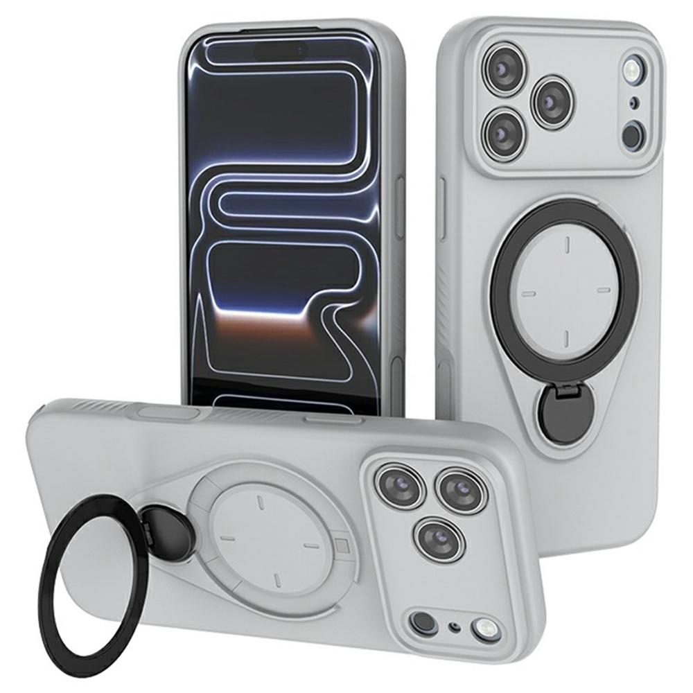 For iPhone 17 Pro Magnetic Case Rotating Kickstand TPU PC Phone Cover Compatible with MagSafe