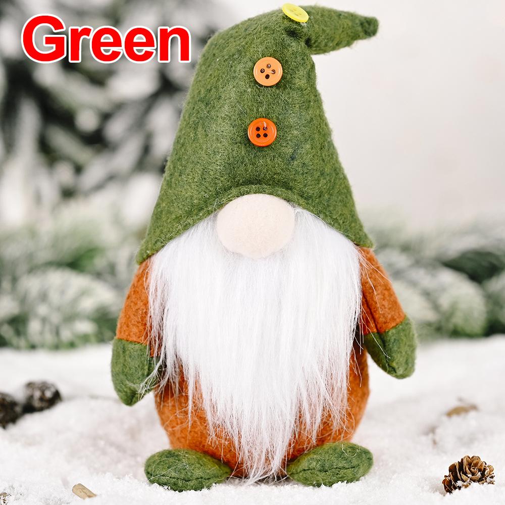 

2025 new Christmas decorations knitted hat faceless doll Rudolph the Gnome doll home holiday decorations ornaments 1PCS зелёный