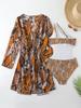 2025 Retro Long Sleeve One-Piece Bikini Cover-up for Women